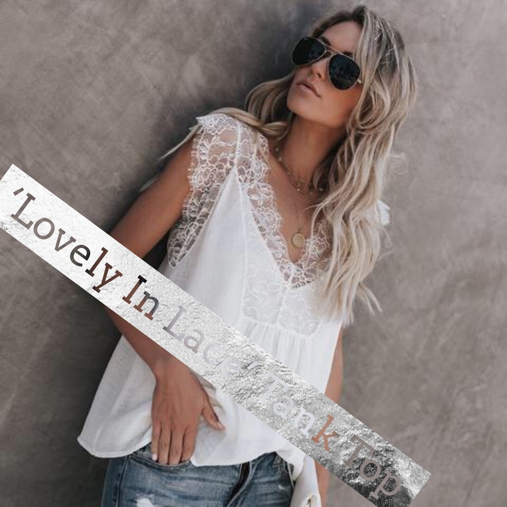 ‘Lovely In Lace’ Tank Top In White